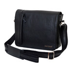 BU001 Cervo Leather Messenger // Black