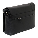 BU001 Cervo Leather Messenger // Black