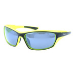 Colorblocked Wrap-Around Sport Sunglasses // Black + Neon Green