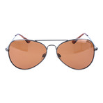 Triangular Aviator // Gunmetal + Brown