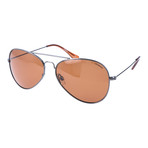 Triangular Aviator // Gunmetal + Brown