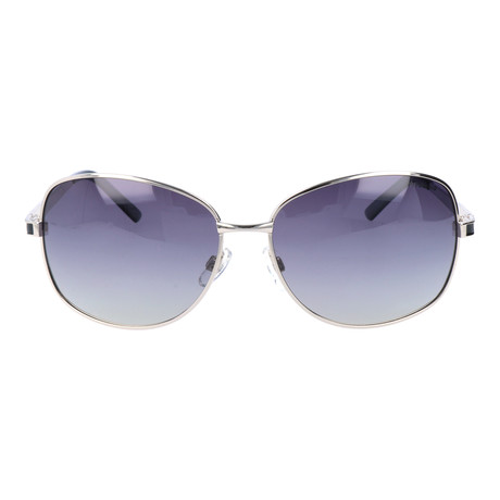 Oversized Square Sunglasses // Silver + Grey