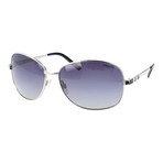 Oversized Square Sunglasses // Silver + Grey