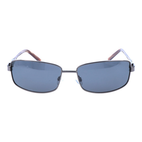 Slim Rectangle Sunglasses // Gunmetal + Brown