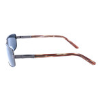 Slim Rectangle Sunglasses // Gunmetal + Brown