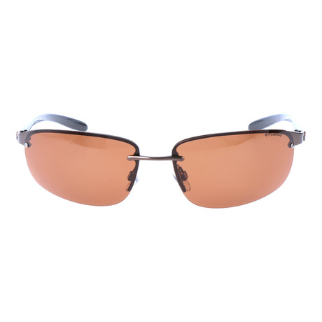 Slant Rectangle Sunglasses // Gunmetal + Brown
