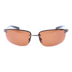 Slant Rectangle Sunglasses // Gunmetal + Brown