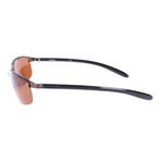 Slant Rectangle Sunglasses // Gunmetal + Brown