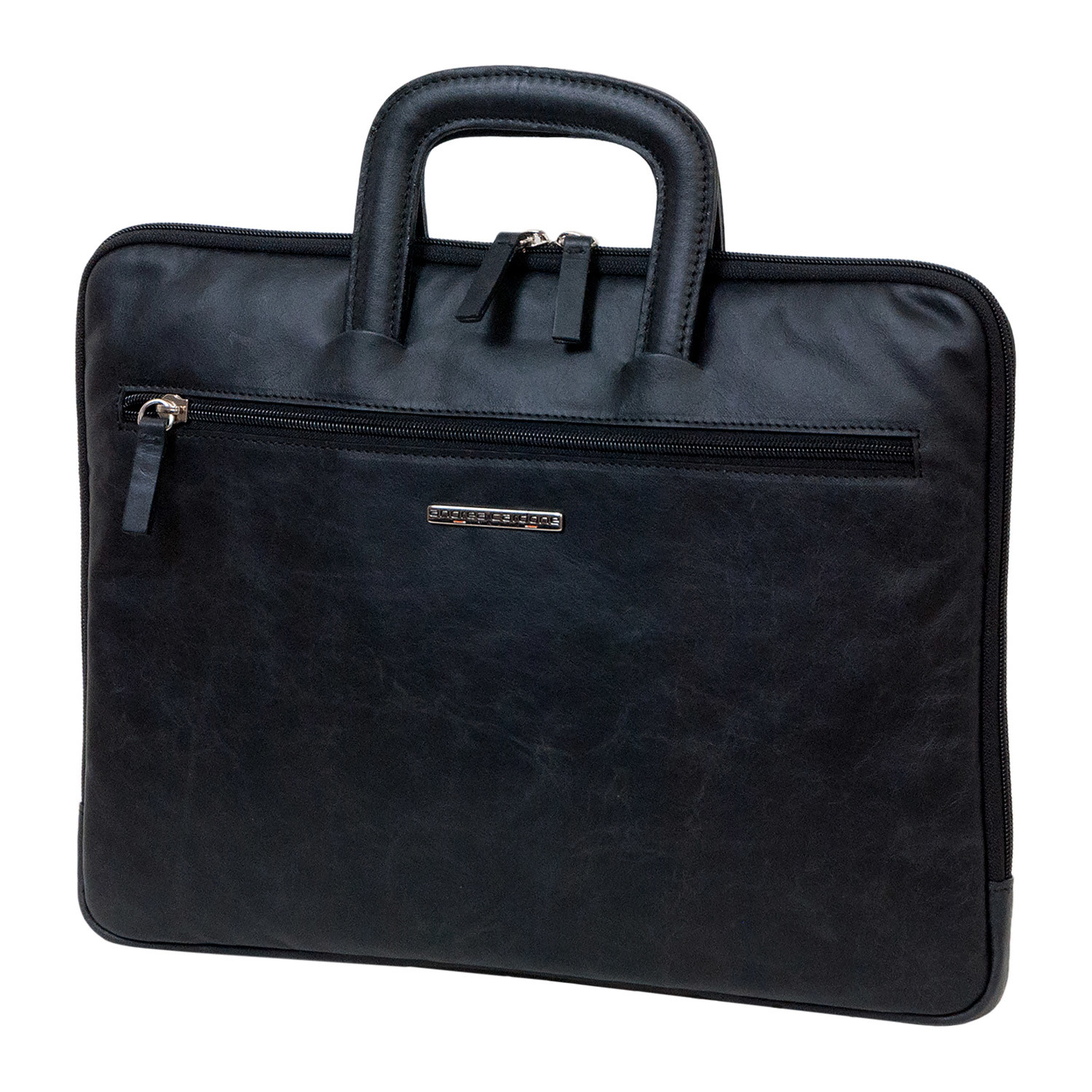 BX001 Leather Underarm Slim Briefcase // Black - Andrea Cardone - Touch ...