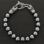 Dragon Clasp Bracelet // Hematite