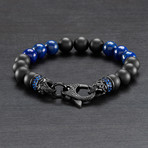 Beaded Bracelet // Black Matte Onyx + Lapis Lazuli