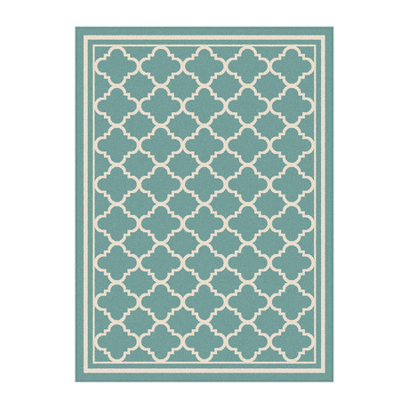 Garden City Tangier Transitional Rug // Aqua (2'7"L x 7'3"W)