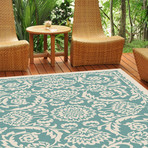 Garden City Basile Transitional Rug // Aqua (2'7"L x 7'3"W)