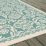 Garden City Basile Transitional Rug // Aqua (2'7"L x 7'3"W)