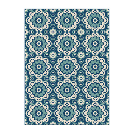 Garden City Tiffany Transitional Rug // Navy (2'7"L x 7'3"W)