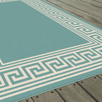 Garden City Gaia Transitional Rug // Aqua (2'7"L x 7'3"W)