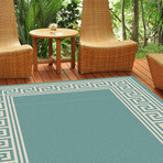 Garden City Gaia Transitional Rug // Aqua (2'7"L x 7'3"W)