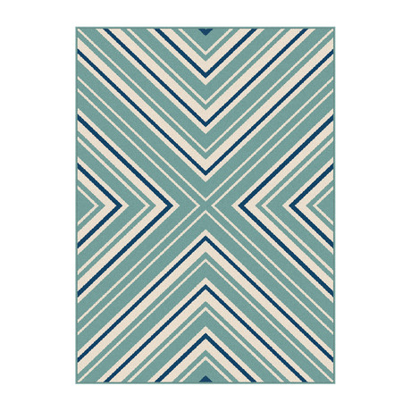 Garden City Charley Transitional Rug // Blue (2'7"L x 7'3"W)