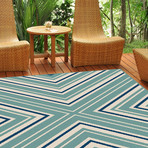 Garden City Charley Transitional Rug // Blue (2'7"L x 7'3"W)