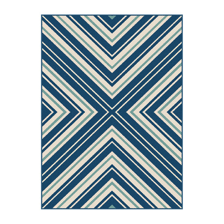 Garden City Charley Transitional Rug // Navy (2'7"L x 7'3"W)