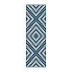 Garden City Charley Transitional Rug // Navy (2'7"L x 7'3"W)