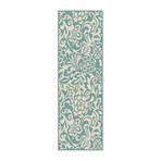 Garden City Tahari Transitional Rug // Aqua (2'7"L x 7'3"W)