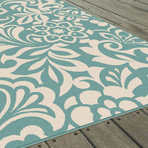 Garden City Tahari Transitional Rug // Aqua (2'7"L x 7'3"W)