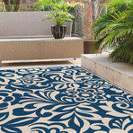 Garden City Tahari Transitional Rug // Navy (2'7"L x 7'3"W)