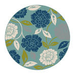 Garden City Peony Transitional Rug // Aqua (2'7"L x 7'3"W)