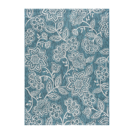 Veranda Venice Transitional Rug // Aqua (2'7"L x 7'3"W)