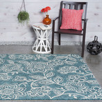 Veranda Venice Transitional Rug // Aqua (2'7"L x 7'3"W)