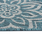 Veranda Venice Transitional Rug // Aqua (2'7"L x 7'3"W)