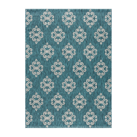 Veranda Vega Transitional Rug // Teal (5'3"L x 7'3"W)