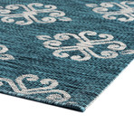 Veranda Vega Transitional Rug // Teal (5'3"L x 7'3"W)