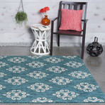 Veranda Vega Transitional Rug // Teal (5'3"L x 7'3"W)