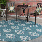 Veranda Vega Transitional Rug // Teal (5'3"L x 7'3"W)