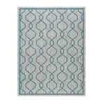 Veranda Villa Transitional Rug // Teal (2'7"L x 7'3"W)