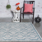 Veranda Villa Transitional Rug // Teal (2'7"L x 7'3"W)