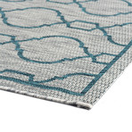 Veranda Villa Transitional Rug // Teal (2'7"L x 7'3"W)