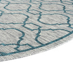 Veranda Villa Transitional Rug // Teal (2'7"L x 7'3"W)