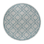 Veranda Villa Transitional Rug // Teal (2'7"L x 7'3"W)