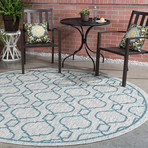 Veranda Villa Transitional Rug // Teal (2'7"L x 7'3"W)