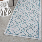 Veranda Villa Transitional Rug // Teal (2'7"L x 7'3"W)