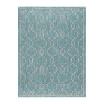 Veranda Villa Transitional Rug // Aqua (2'7"L x 7'3"W)