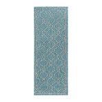 Veranda Villa Transitional Rug // Aqua (2'7"L x 7'3"W)