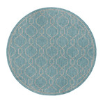 Veranda Villa Transitional Rug // Aqua (2'7"L x 7'3"W)