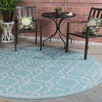 Veranda Villa Transitional Rug // Aqua (2'7"L x 7'3"W)