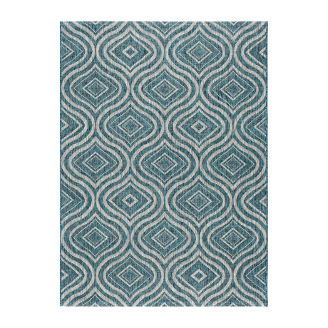 Veranda Varuca Contemporary Rug // Aqua (2'7"L x 7'3"W)