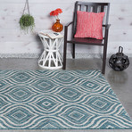 Veranda Varuca Contemporary Rug // Aqua (2'7"L x 7'3"W)