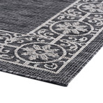 Veranda Varrock Traditional Rug // Black (2'7"L x 7'3"W)